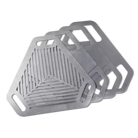 Haegs Fire Pit Portatif Ateş Çukuru Paslanmaz Çelik Krom BBQ Grill Izgaralı, Kamp Ateşi, Kolay Taşınabilir Odun Kömür Dış Mekan Outdoor Barbekü Mangal (56cm x 56cm)
