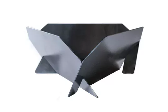 Haegs Fire Pit Portatif Ateş Çukuru Paslanmaz Çelik Krom BBQ Grill Izgaralı, Kamp Ateşi, Kolay Taşınabilir Odun Kömür Dış Mekan Outdoor Barbekü Mangal (66cm x 66cm) 60FP30SX-L Büyük Boy