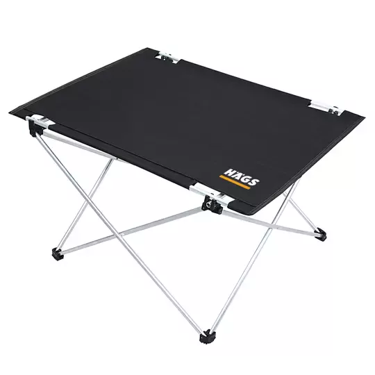 HAEGS Ultralight Katlanır Kamp Masası, Piknik, BBQ, Balıkçılık, Avcılık, Plaj, Hiking için Taşınabilir Kompakt Roll Up Outdoor Kamp Masası Medium - Siyah