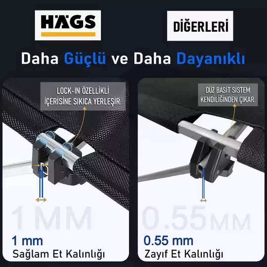 HAEGS Ultralight Katlanır Kamp Masası, Piknik, BBQ, Balıkçılık, Avcılık, Plaj, Hiking için Taşınabilir Kompakt Roll Up Outdoor Kamp Masası Medium - Siyah