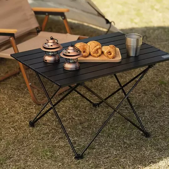 HAEGS Full Alüminyum Katlanır Kamp Masası, Piknik, BBQ, Balıkçılık, Avcılık, Plaj, Hiking için Kolay Taşınabilir Kompakt Outdoor Ultra Hafif Kamp Masası Large - Gümüş