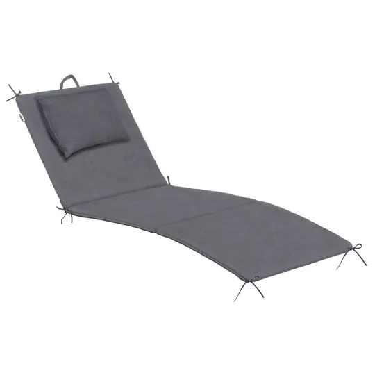 Haegs Şezlong Minderi, Havuz Plaj Outdoor Kamp için Katlanır Sünger Minder, Dış Mekan Süet Kumaş Kılıf, Dış Mekan Mobilyaları İçin Veranda Yedek Minderi ? 22 Dens - 180x55x4 cm - Gri
