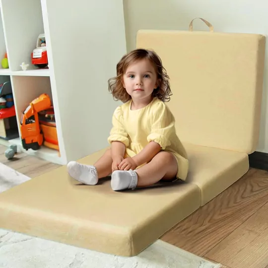 Haegs Katlanır Yatak, Kamp Yatağı, Kamp Matı, Taşınabilir Yer Yatağı, Yıkanabilir Kılıf, Misafir için, Seyahat, Kamp, Araç, Karavan, Çadır ve Yoga için İdeal; 22 Dens - 155x65x10 cm - Bej