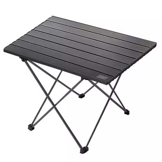 HAEGS Full Alüminyum Katlanır Kamp Masası, Piknik, BBQ, Balıkçılık, Avcılık, Plaj, Hiking için Kolay Taşınabilir Kompakt Outdoor Ultra Hafif Kamp Masası Medium - Siyah