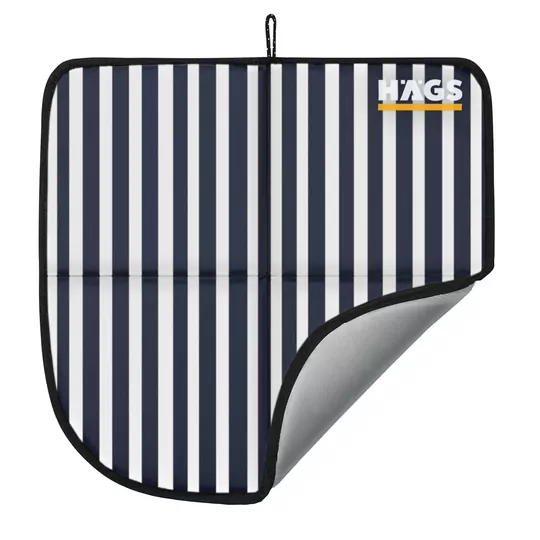 Haegs Outdoor Oturma Minderi, Kamp Matı, Yürüyüş, Stadyum ve Seyahat İçin Katlanabilir Su Geçirmez Oxford Kumaş Termal Oturma Minderi - Mavi Çizgili