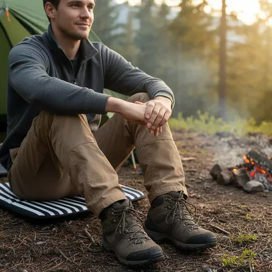 Haegs Outdoor Oturma Minderi, Kamp Matı, Yürüyüş, Stadyum ve Seyahat İçin Katlanabilir Su Geçirmez Oxford Kumaş Termal Oturma Minderi - Mavi Çizgili