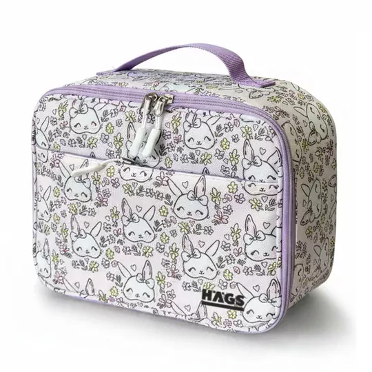 HAEGS Çocuk Beslenme Çantası, Kız Çocukları için Öğle Yemeği Kutusu - Termal Yalıtımlı Kız Çocuk Beslenme Çantası, Kreş ve Okul İçin Küçük Öğrenci Öğle Yemeği Kutusu - Bunny