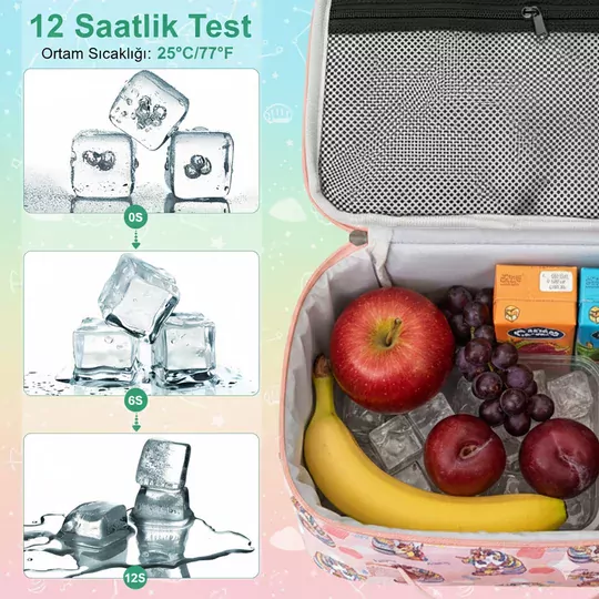 HAEGS Çocuk Beslenme Çantası, Kız Çocukları için Öğle Yemeği Kutusu - Termal Yalıtımlı Kız Çocuk Beslenme Çantası, Kreş ve Okul İçin Küçük Öğrenci Öğle Yemeği Kutusu - Bunny