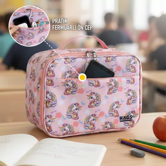 HAEGS Çocuk Beslenme Çantası, Kız Çocukları için Öğle Yemeği Kutusu - Termal Yalıtımlı Kız Çocuk Beslenme Çantası, Kreş ve Okul İçin Küçük Öğrenci Öğle Yemeği Kutusu - Swan