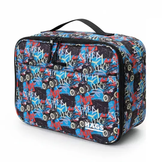 HAEGS Çocuk Beslenme Çantası, Erkek Çocukları için Öğle Yemeği Kutusu - Termal Yalıtımlı Erkek Çocuk Beslenme Çantası, Kreş ve Okul İçin Küçük Öğrenci Öğle Yemeği Kutusu - Monster Truck