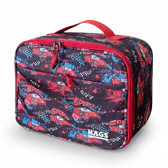 HAEGS Çocuk Beslenme Çantası, Erkek Çocukları için Öğle Yemeği Kutusu - Termal Yalıtımlı Erkek Çocuk Beslenme Çantası, Kreş ve Okul İçin Küçük Öğrenci Öğle Yemeği Kutusu - Speed Car