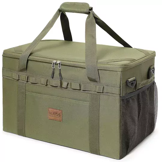Haegs Araba Bagaj Organizer Çanta, Çok Amaçlı Termal Çanta, Araç içi Alet Eşya Düzenleyici, Kamp Malzemeleri, Piknik Çantası, Taktik, Yalıtımlı Soğutucu Yemek Taşıma Çantası, 45 Lt, Yeşil