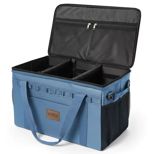 Haegs Araba Bagaj Organizer Çanta, Çok Amaçlı Termal Çanta, Araç içi Alet Eşya Düzenleyici, Kamp Malzemeleri, Piknik Çantası, Taktik, Yalıtımlı Soğutucu Yemek Taşıma Çantası, 45 Lt, Mavi