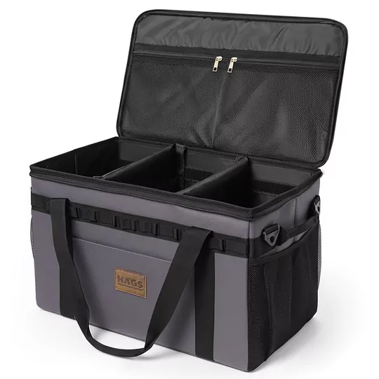 Haegs Araba Bagaj Organizer Çanta, Çok Amaçlı Termal Çanta, Araç içi Alet Eşya Düzenleyici, Kamp Malzemeleri, Piknik Çantası, Taktik, Yalıtımlı Soğutucu Yemek Taşıma Çantası, 45 Lt, Gri