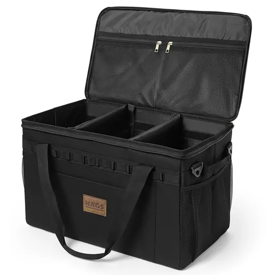 Haegs Araba Bagaj Organizer Çanta, Çok Amaçlı Termal Çanta, Araç içi Alet Eşya Düzenleyici, Kamp Malzemeleri, Piknik Çantası, Taktik, Yalıtımlı Soğutucu Yemek Taşıma Çantası, 45 Lt, Siyah