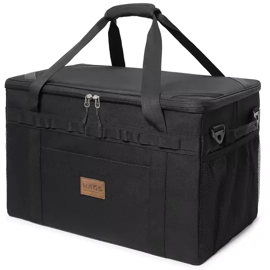 Haegs Araba Bagaj Organizer Çanta, Çok Amaçlı Termal Çanta, Araç içi Alet Eşya Düzenleyici, Kamp Malzemeleri, Piknik Çantası, Taktik, Yalıtımlı Soğutucu Yemek Taşıma Çantası, 45 Lt, Siyah