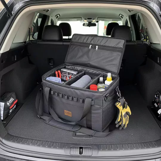 Haegs Araba Bagaj Organizer Çanta, Çok Amaçlı Termal Çanta, Araç içi Alet Eşya Düzenleyici, Kamp Malzemeleri, Piknik Çantası, Taktik, Yalıtımlı Soğutucu Yemek Taşıma Çantası, 45 Lt, Siyah