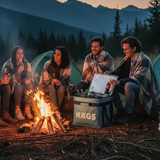 HAEGS Termal Kamp Çantası, Termal Termos Çanta, Kamp, Plaj, Piknik Çantası, Isı Yalıtımlı Kamp Piknik Yemek Taşıma Çantası, Soğutucu Buzluk Geniş Büyük Hacimli 38 Lt- Gri