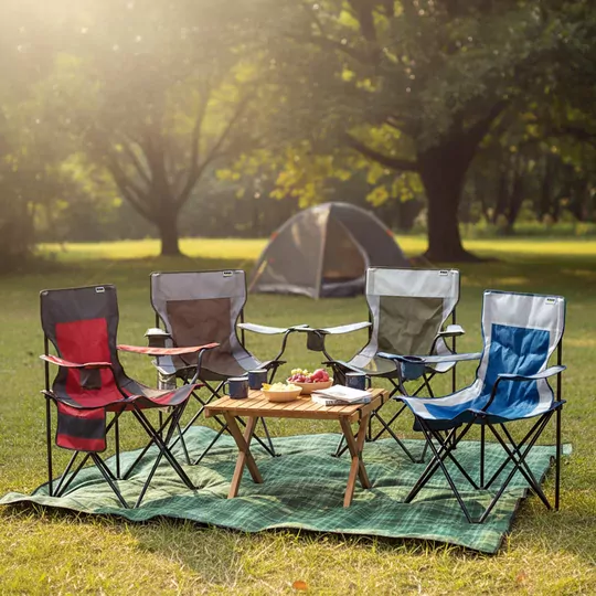 Haegs Kamp Sandalyesi, Outdoor, Plaj ve Piknik için Katlanır Kamp Sandalyesi, Saklama Cepli, Bardak Tutuculu, Extra Destekli, Su Geçirmez Kumaş - 120 Kg Taşıma Kapasiteli, XL Boy- Yeşil - Beyaz