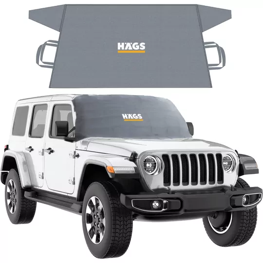 Haegs Buz ve Kar Önleyici Araç Ön Cam Örtüsü Brandası | Ağır Hizmet Tipi 600D Oxford Kumaş | Arabalar, SUV`lar, Kamyonetler İçin Oto Ön Cam Koruyucu Güneşlik | Don Örtüsü (165x76cm) XS - Gri