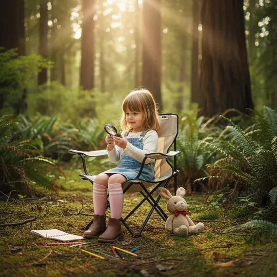 Haegs Katlanır Kamp Sandalyesi, Çocuk Kamp Sandalyesi, Hafif Taşınabilir Plaj, Kamp, Piknik için Katlanır Sandalye, Küçük Boy - Bej - Bej