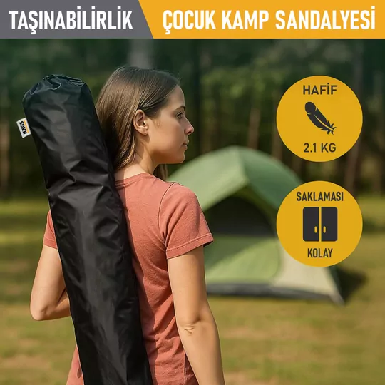 Haegs Katlanır Kamp Sandalyesi, Çocuk Kamp Sandalyesi, Hafif Taşınabilir Plaj, Kamp, Piknik için Katlanır Sandalye, Küçük Boy - Bej - Bej