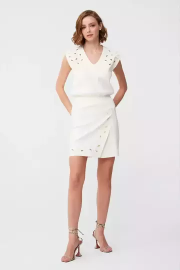 Ekru Askılı Bluz Etek Takım SİLMEYİNİZ Varyantlı Ürün