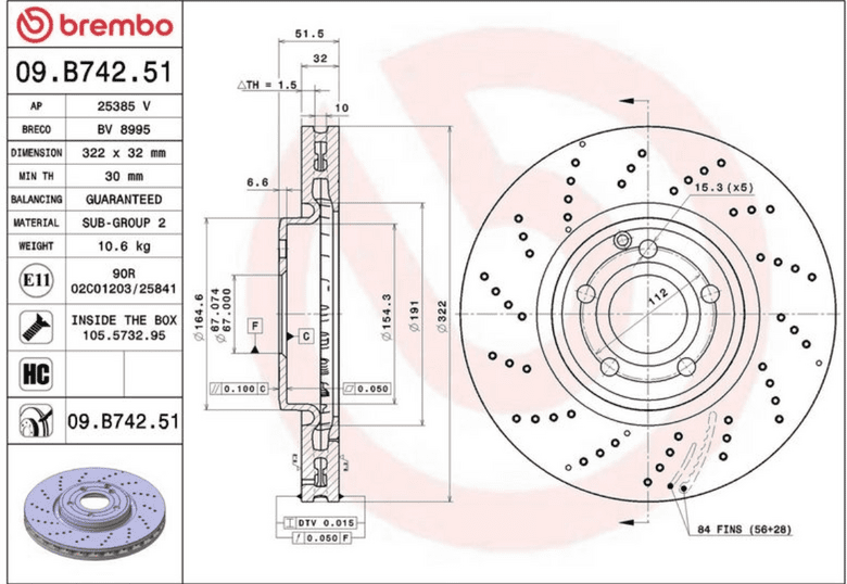 BREMBO | Ön Fren Diski. W218. CLS. 4 Matic.