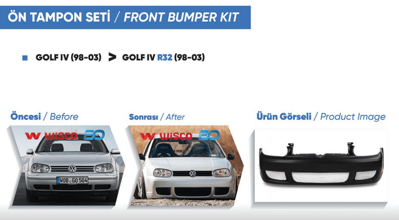 TAMPON SETI ON VW GOLF 4 R32 98-03