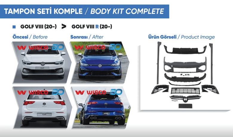 TAMPON SETI KOMPLE (ON-ARKA-YAN) VW GOLF 8 R 20-