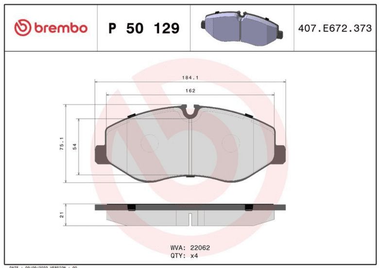 BREMBO | Fren Balatası Ön (Mercedes Benz W447 V-Class-Vito 14 -)