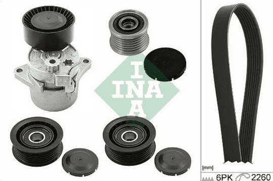 INA | Kanallı Kayış Seti (6Pk2260, Kütüklü, Alternatör Kasnaklı)