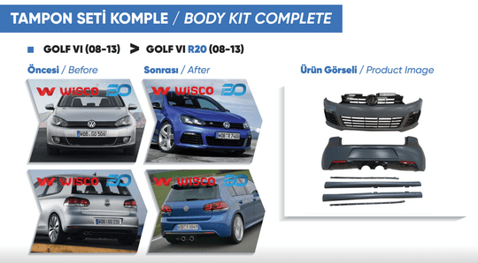 TAMPON SETI KOMPLE VW GOLF 6 R20 08-13
