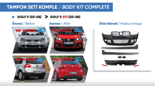 TAMPON SETI KOMPLE (ON-ARKA-YAN) VW GOLF 5 GTI