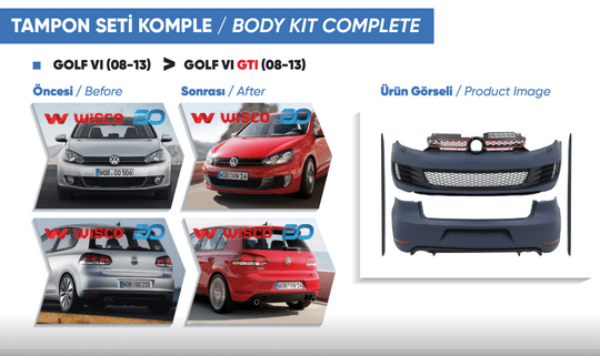 TAMPON SETI KOMPLE (ON-ARKA-YAN) VW GOLF 6 GTI 08-13