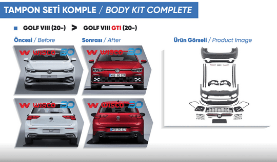 TAMPON SETI KOMPLE (ON-ARKA-YAN) VW GOLF 8 GTI 20-