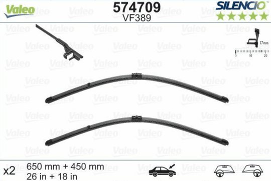 VALEO | Silgi Süpürgesi Tk 65 + 45Cm 10-BMW.5S-7S