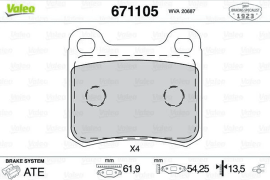 VALEO  | Fren Balata Arka <94 E.S-W201 190E-D