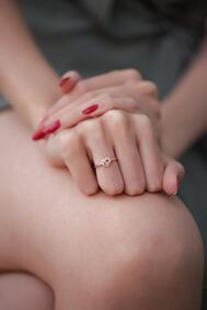 İzla Design Kadın Kalp Model Rose Kaplama Zirkon Taşlı Gümüş Yüzük PKT-İZLASLVR00678