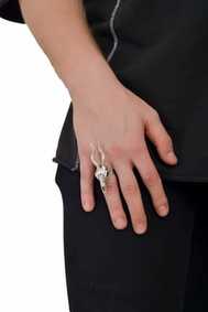 Labalaba Erkek Antik Gümüş Kaplama Addax Yüzük LBAGKERKKYZK7051