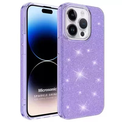 Microsonic Apple iPhone 15 Pro Kılıf Sparkle Shiny Lila