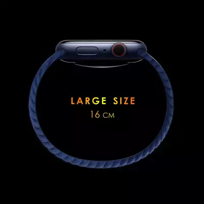 Microsonic Apple Watch SE 44mm Kordon, (Large Size, 160mm) Braided Solo Loop Band Turuncu