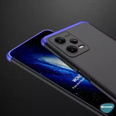 Microsonic Xiaomi Redmi Note 12 Kılıf Double Dip 360 Protective Siyah Kırmızı