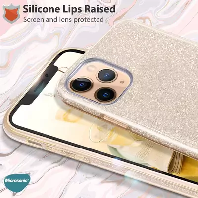 Microsonic Apple iPhone 15 Pro Kılıf Sparkle Shiny Gümüş