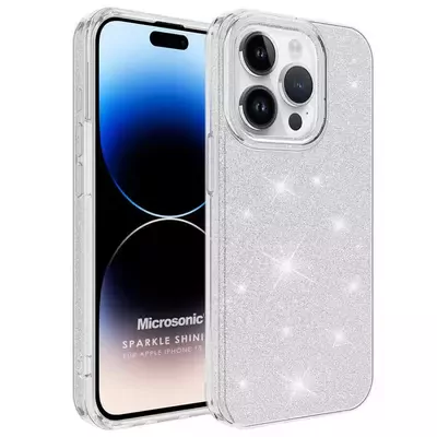 Microsonic Apple iPhone 15 Pro Kılıf Sparkle Shiny Gümüş