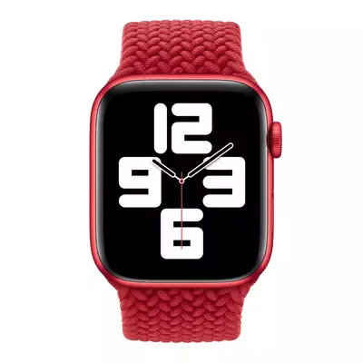 Microsonic Apple Watch SE 44mm Kordon, (Large Size, 160mm) Braided Solo Loop Band Sarı