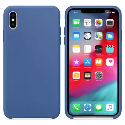 Microsonic Apple iPhone XS Max Kılıf Liquid Lansman Silikon Çini Mavisi