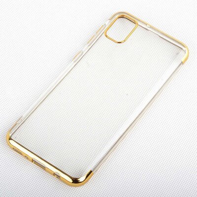 Microsonic Samsung Galaxy A91 Kılıf Skyfall Transparent Clear Gold