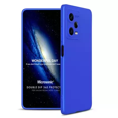 Microsonic Xiaomi Redmi Note 12 Pro Kılıf Double Dip 360 Protective Mavi