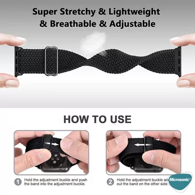 Microsonic Apple Watch Ultra 3 Kordon Knitted Fabric Loop Kırmızı